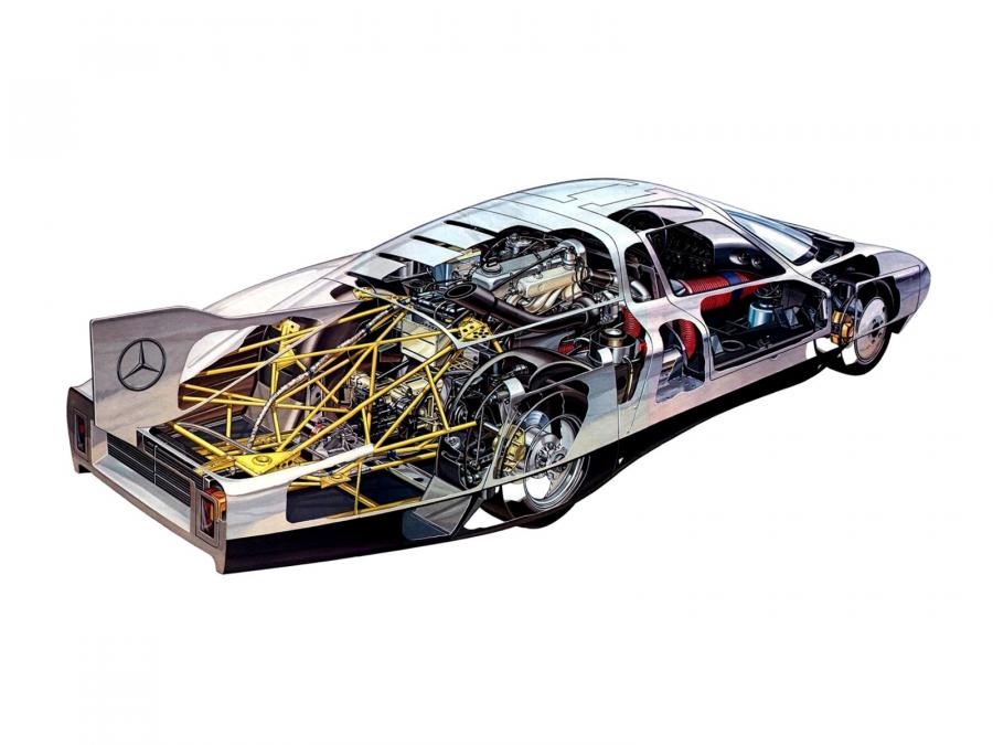 Схема Mercedes-Benz C111-III Diesel Concept 1978 года  (фото 8 из 10)